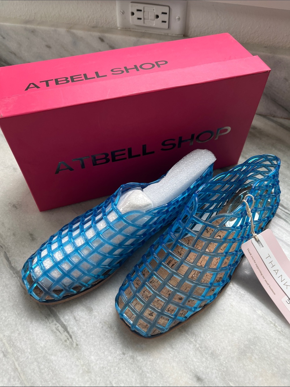 Blue Lattice Slip-On Women's Shoes NIB